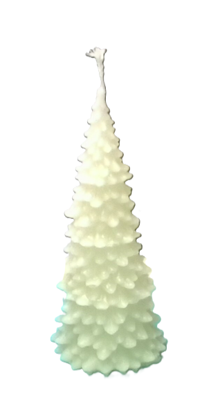 Large Christmas Tree Candle - White