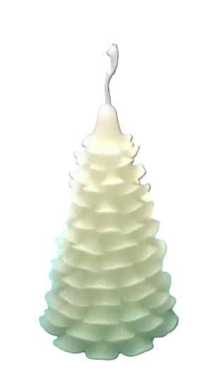 Medium Christmas Tree Candle - White