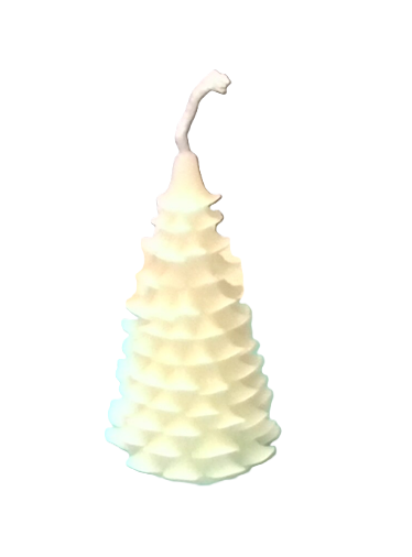 Small Christmas Tree Candle - White